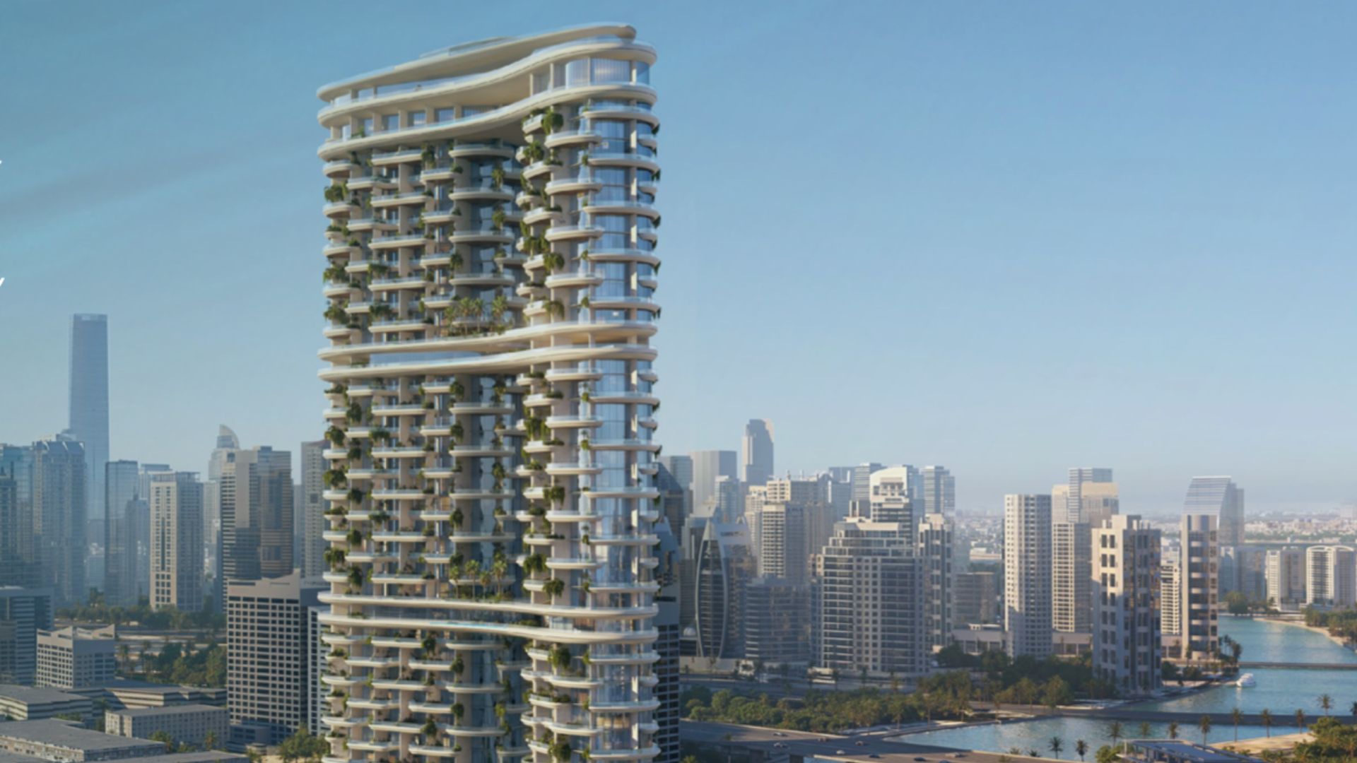 Amali Residences - twin-tower facade above the Dubai Water Canal